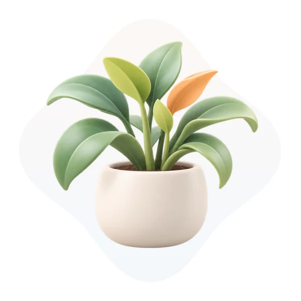 Thriving potted plant