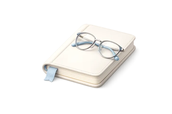 Medical clipboard with glasses