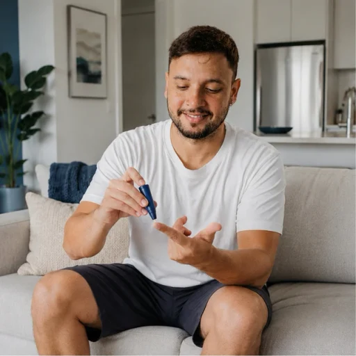 Patient managing diabetes with a provider