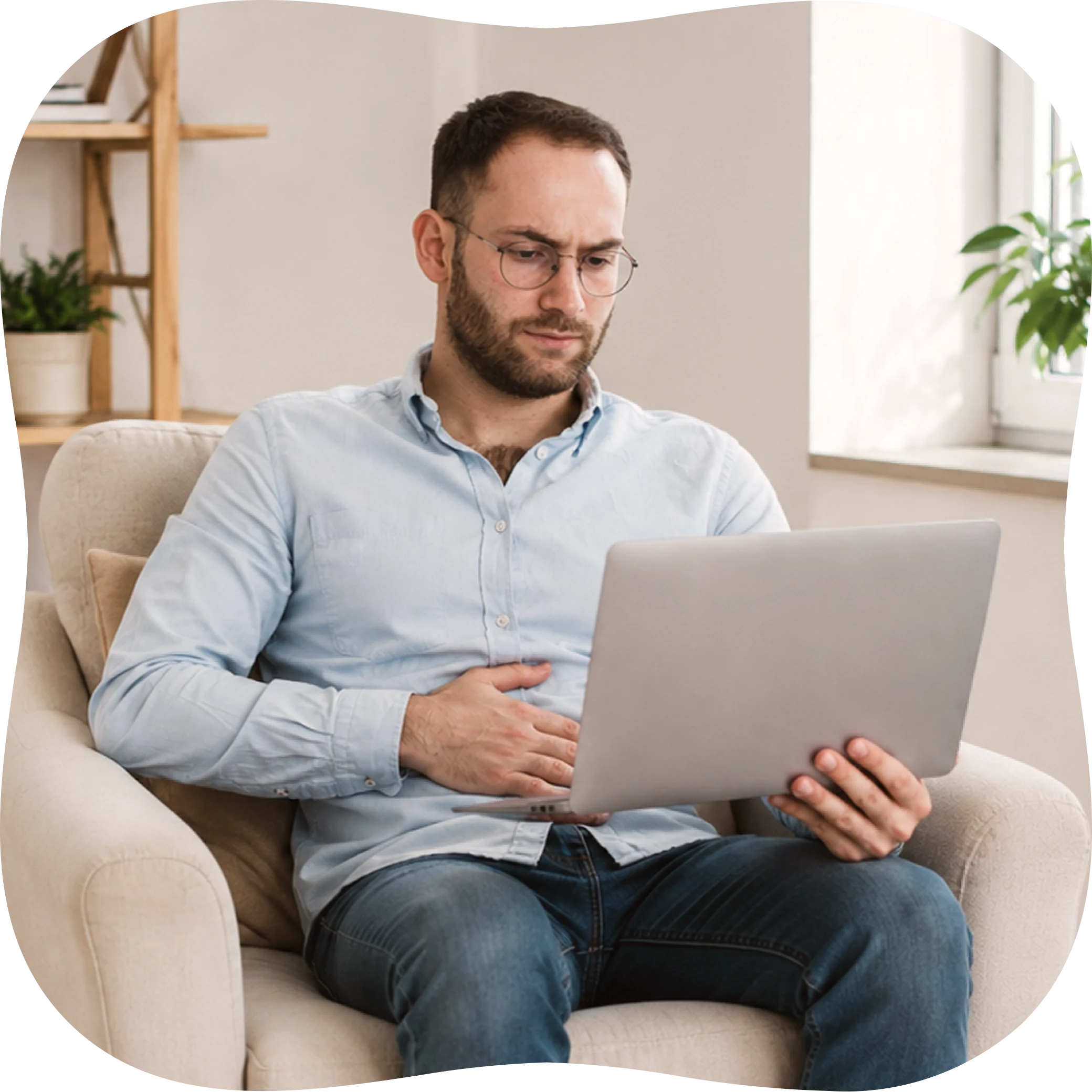 Patient meeting virtually with a primary care provider about IBS symptoms
